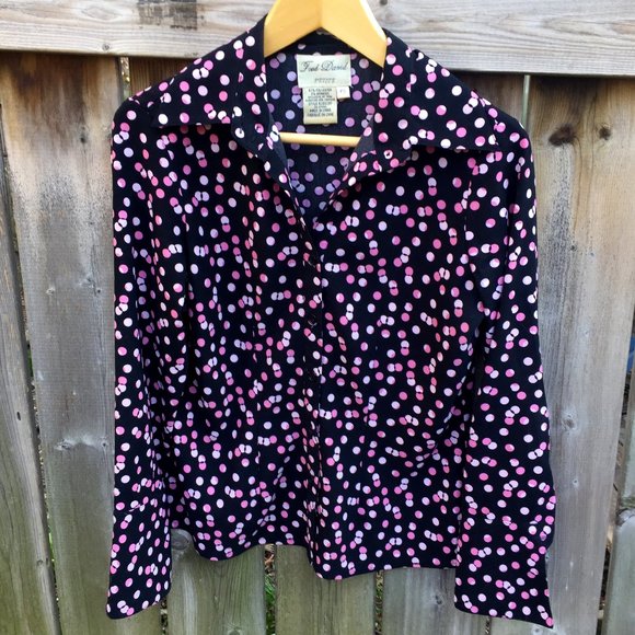 Fred David vintage black & pink button down - size SP - Picture 1 of 6